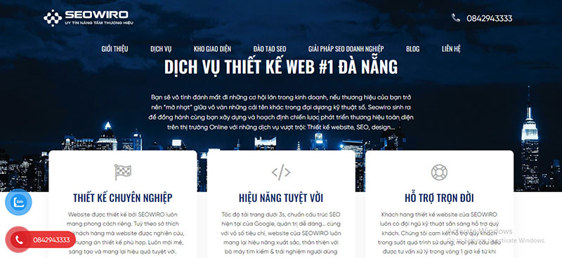 Dịch vụ thiết kế website đẹp Seowiro Đà Nẵng